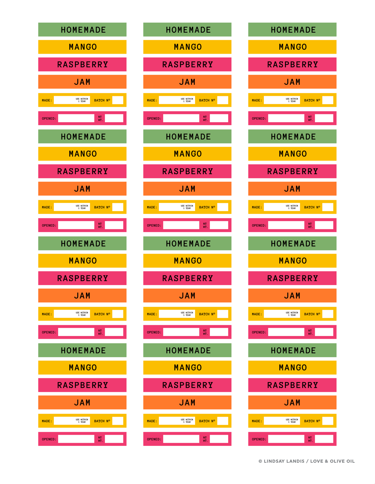 Mango Raspberry Jam Template