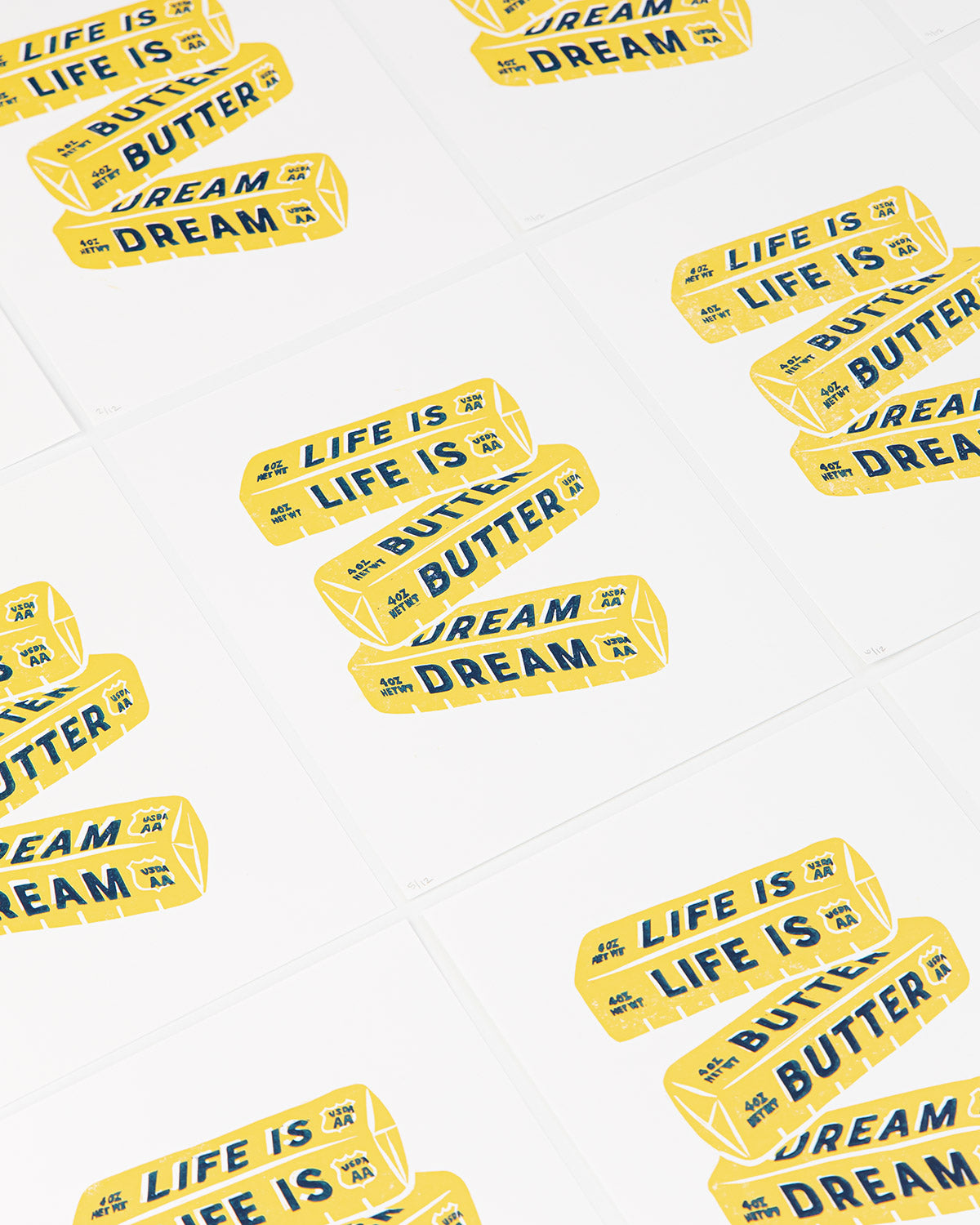 *ORIGINAL* Life is Butter Dream Linocut Block Print