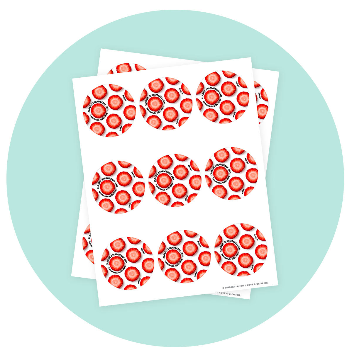 Classic Strawberry Jam Printable Label Template – Love & Olive Oil