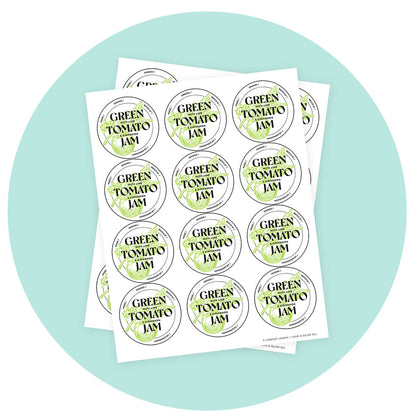 Green Tomato Jam Printable Label Template
