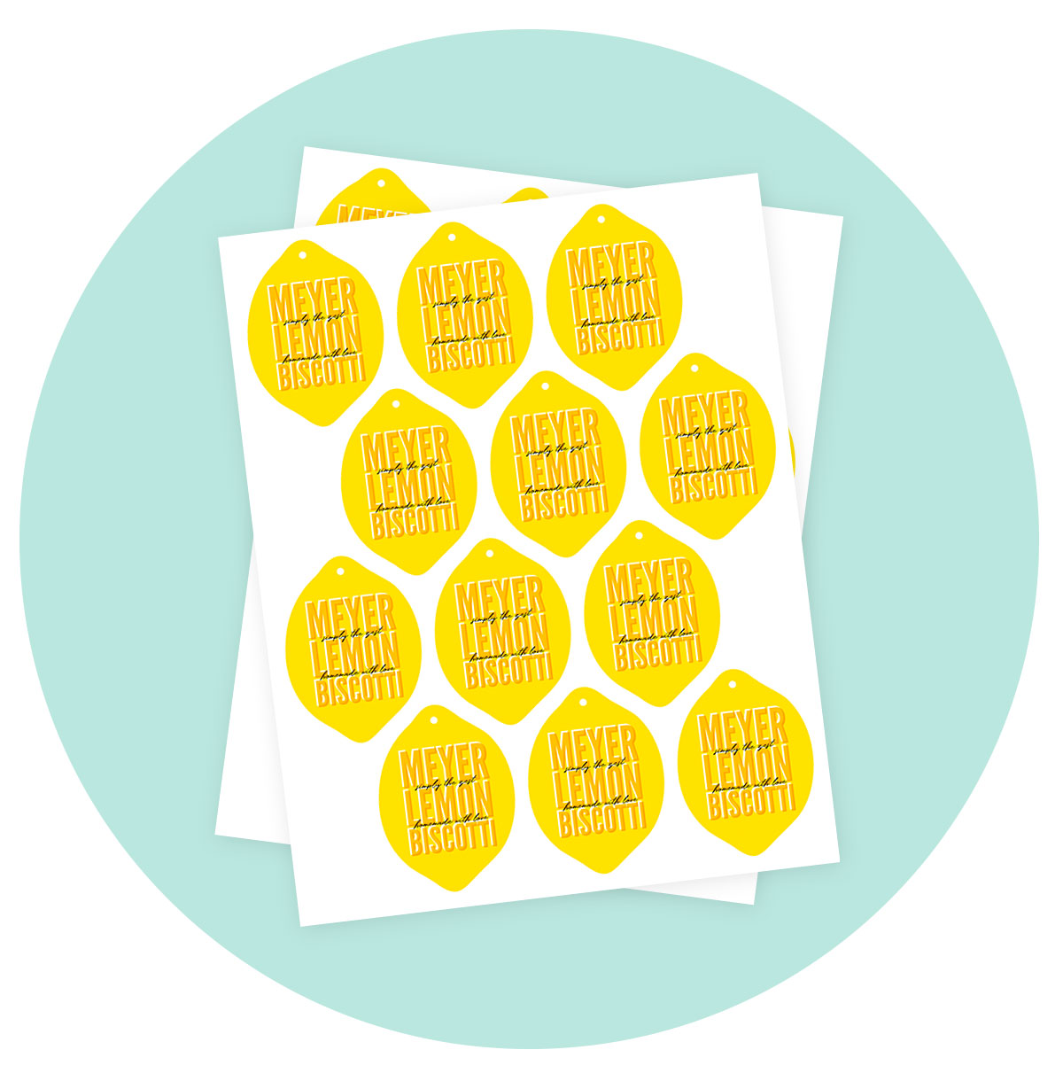 Meyer Lemon Biscotti Gift Tags Template